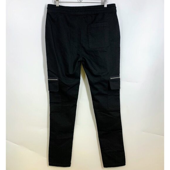 Hot Topic Men's Black Cotton Zipper Taper Goth Jogger Pants Size L NWT - Picture 2 of 13